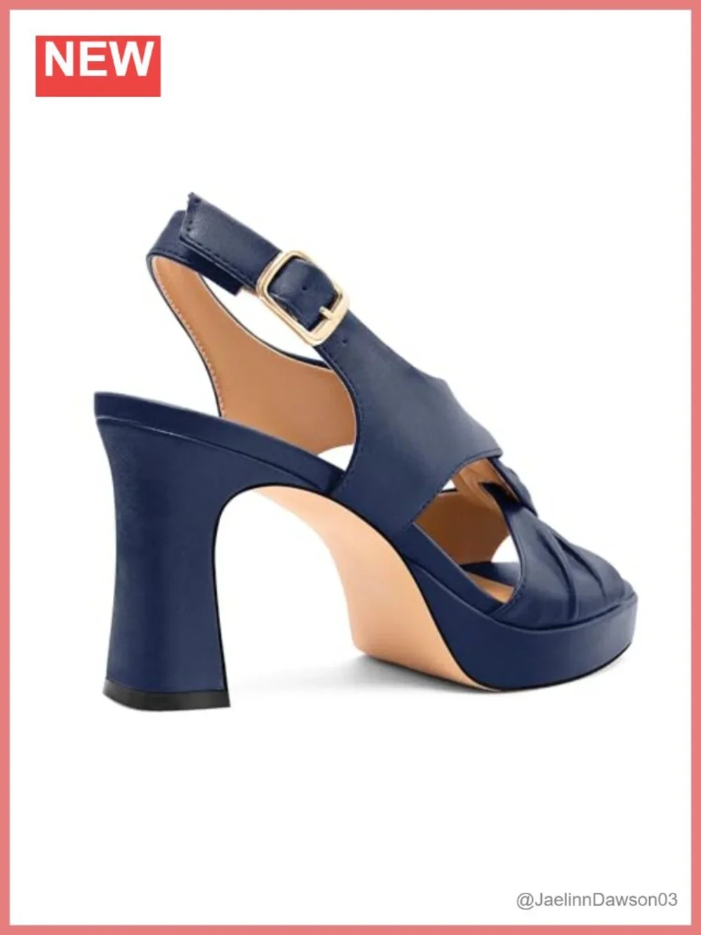 Women's Chunky Heeled Sandals Open Square Toe Slingback Platform Heels Dress